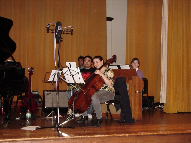 Yorgos, Qun, Jiliane and Kathrine before recording "Blank Page"