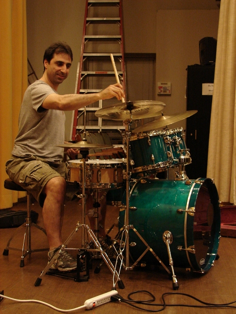 Yorgos getting just the right cymbal sound