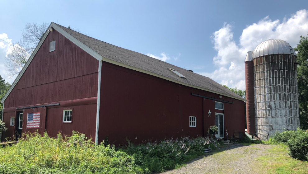 Outside the barn